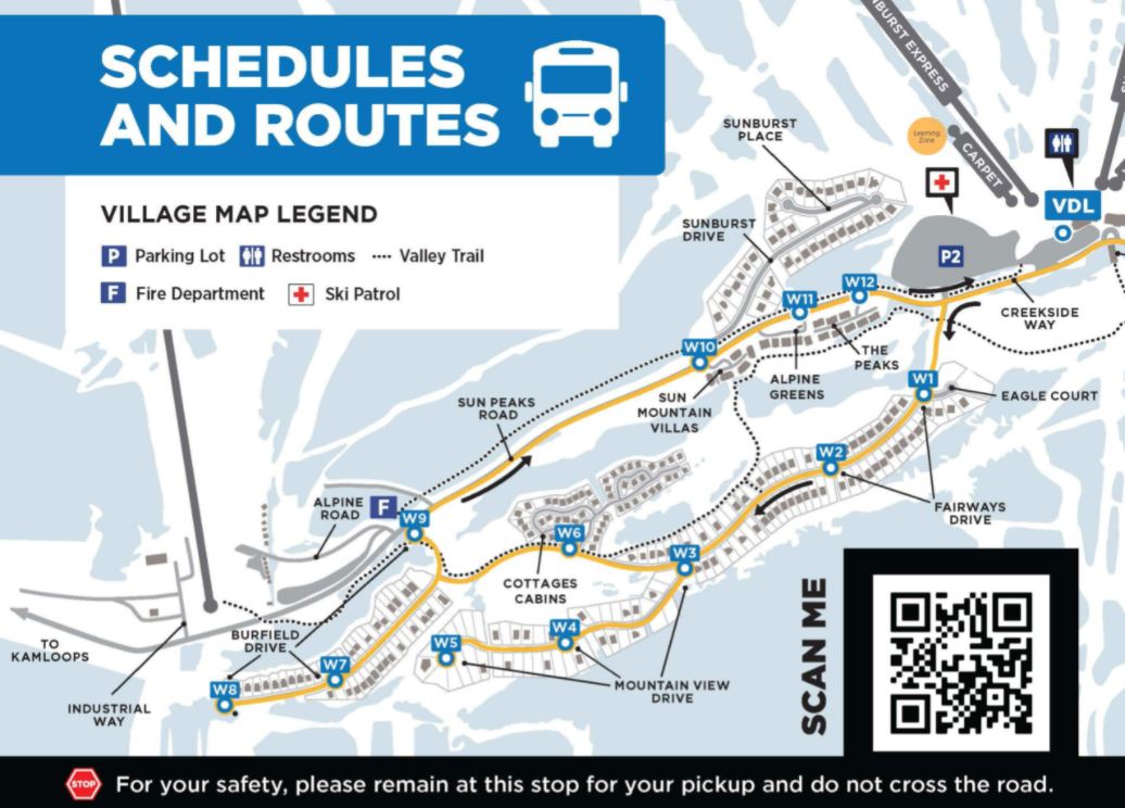 Sun Peaks Free Shuttle Bus Loop Map