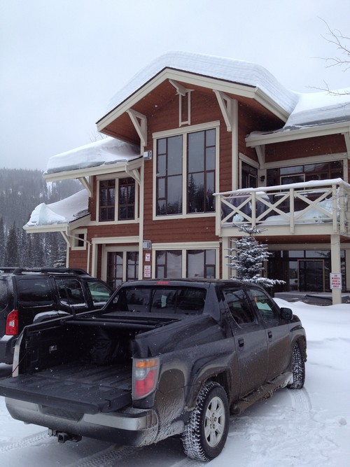 Park and unload at Stone's Throw at Sun Peaks Resort