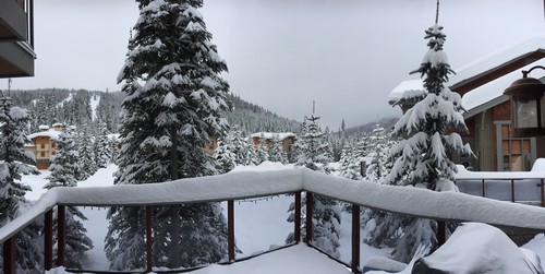 Trappers Landing Sun Peaks Winter Deck View