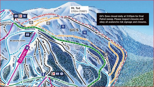 Gil's off-piste, back-country ski area at Sun Peaks