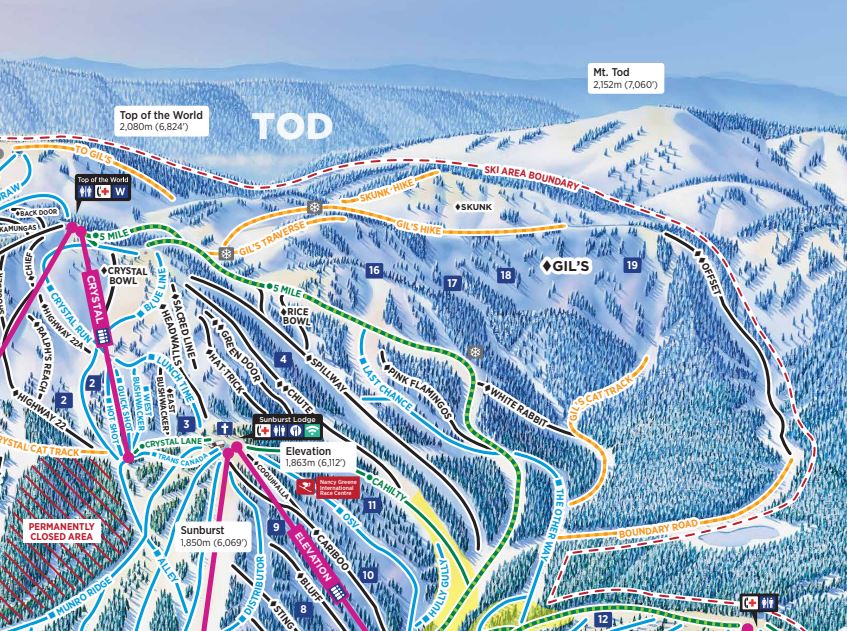 Gils ski area map - Sun Peaks Resort