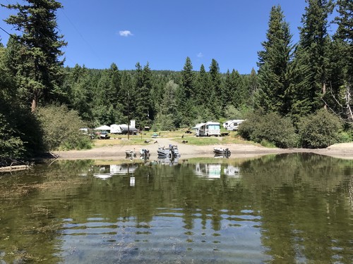 Heffley Lake camping area (as viewed from the water)