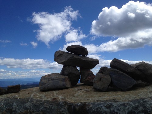 Inukshuk at Top of the World Hiking Trail at Sun Peaks Resort