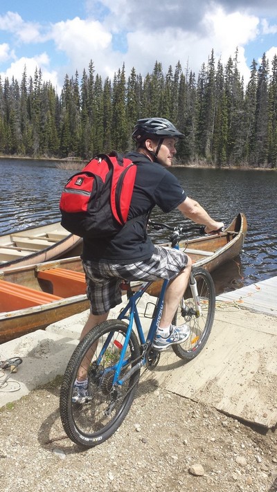 Paul cross country mountain biking at Sun Peaks Resort to McGillivray Lake - photo by BestSunPeaks.com