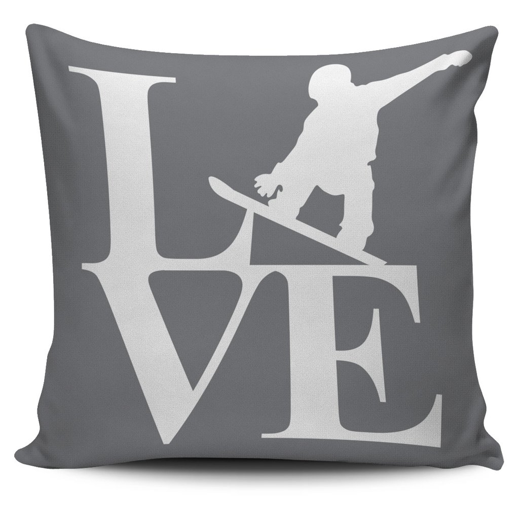 I Love Snowboarding Cushion Cover