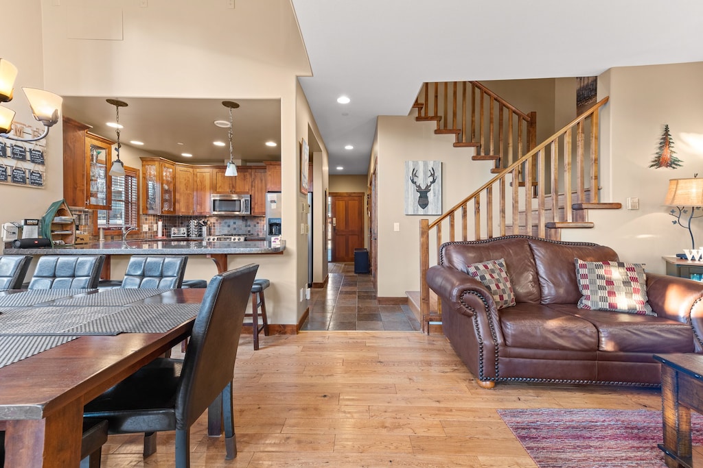 Spacious open-concept Trapper's Landing family room