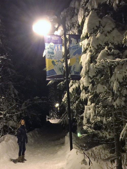 Sun Peaks valley Trail at night