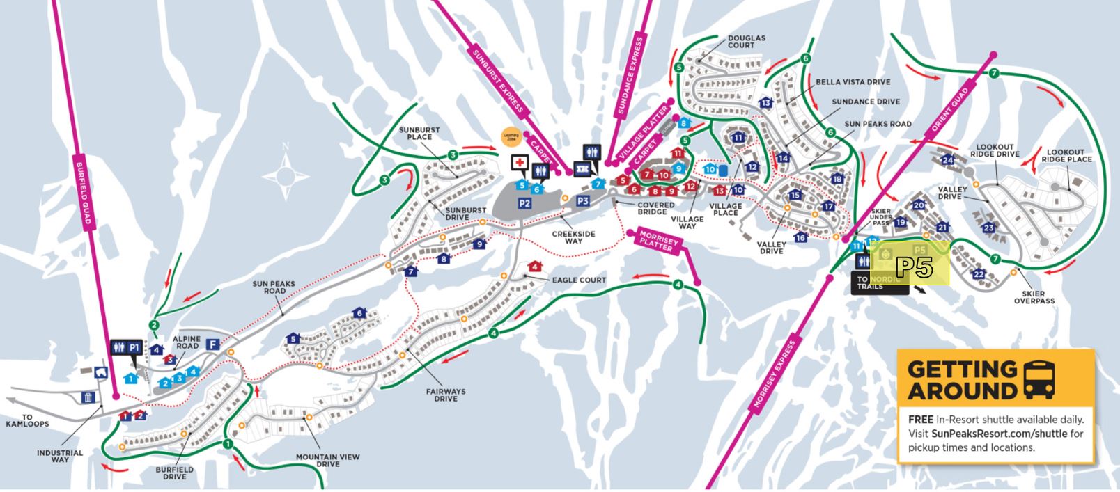 Sun Peaks Overnight Parking in P5 area