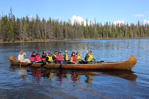 Voyageur Canoe Tour on McGillivray Lake in Summer near Sun Peaks Resort