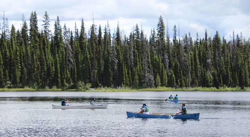 Canoes await at McGillivray Lake