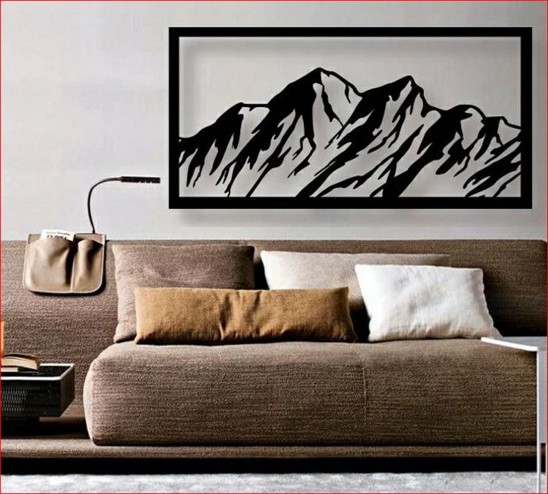 custom metal mountain wall art