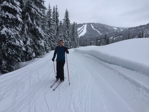 Sun Peaks Nordic skiing - Paul enjoying some lessons