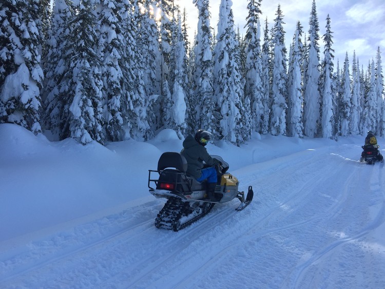 Sun Peaks Snowmobile tours - photo courtesy Sun Peaks Resort