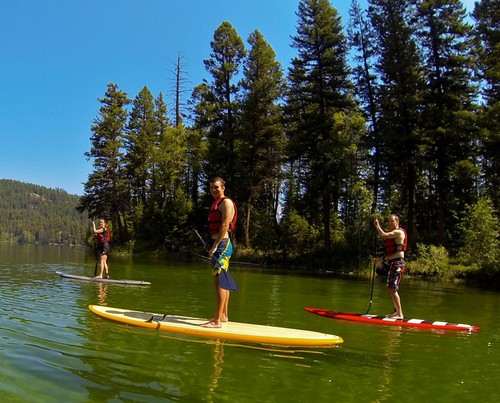 Stand up paddleboard lessons and rentals on Heffley Lake near Kamloops and Sun Peaks Resort