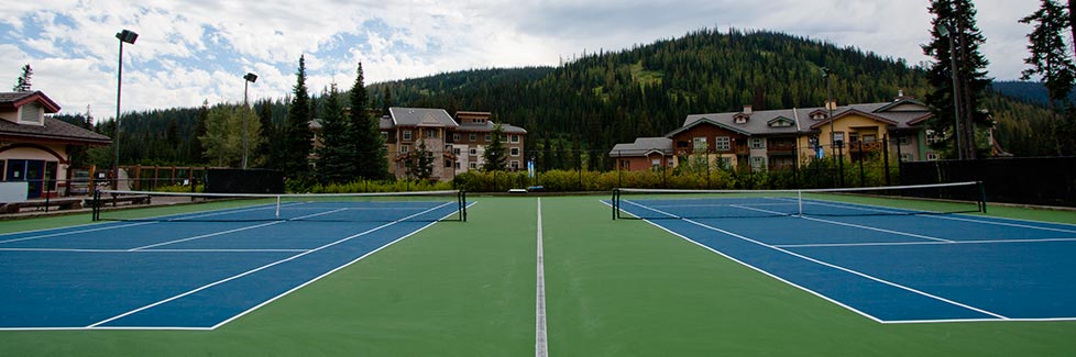 Sun Peaks newly resurfaced tennis court - photo courtesy Sun Peaks Resort